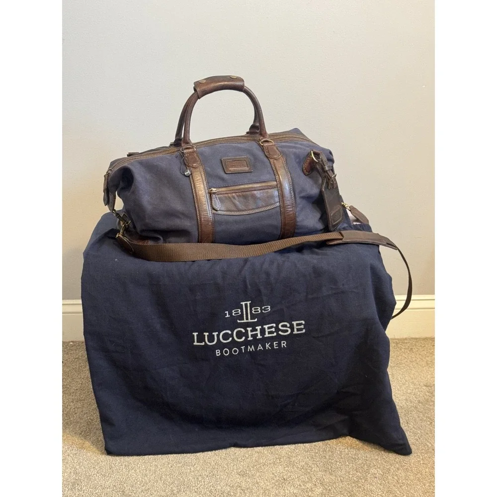 Lucchese Everyday Waxed Canvas Weekender Duffel Bag